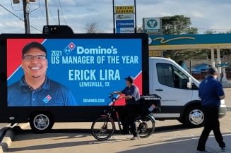 Celebrating Domino's Manager of the Year with LED Digital Billboard Trucks